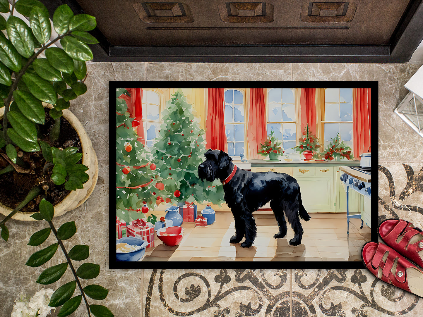 Giant Schnauzer Christmas Cookies Doormat