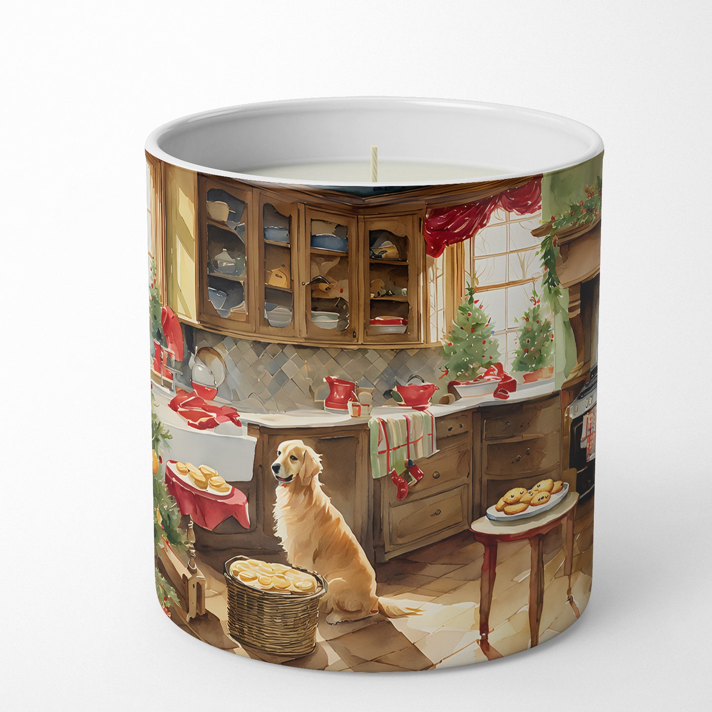 Golden Retriever Christmas Cookies Decorative Soy Candle