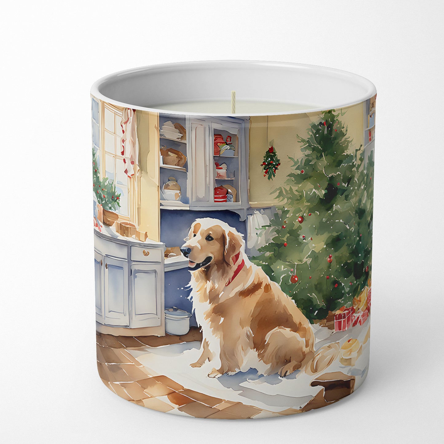 Golden Retriever Christmas Cookies Decorative Soy Candle