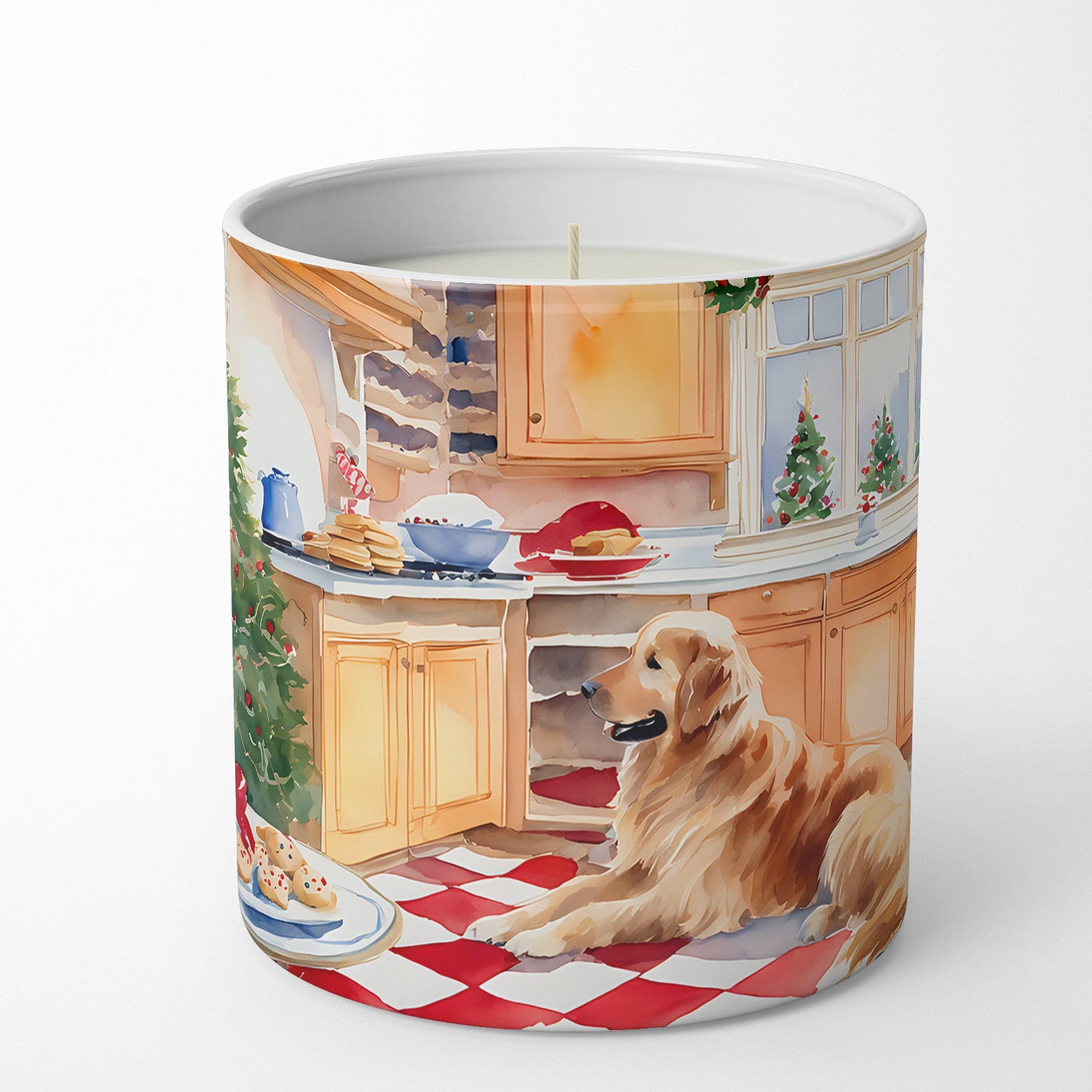 Golden Retriever Christmas Cookies Decorative Soy Candle