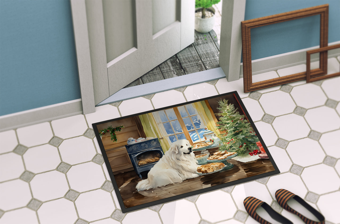 Great Pyrenees Christmas Cookies Doormat