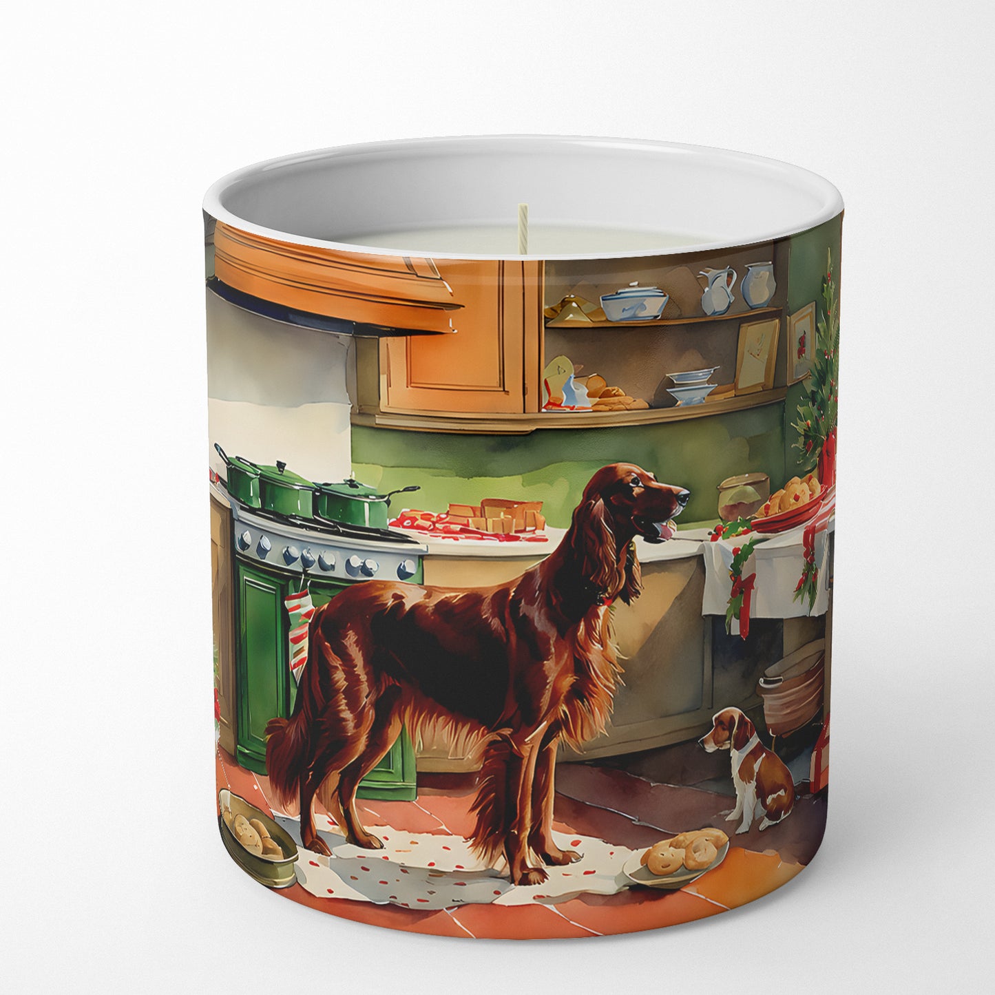 Irish Setter Christmas Cookies Decorative Soy Candle