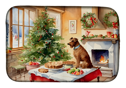 Buy this Irish Terrier Christmas Cookies Dish Drying Mat