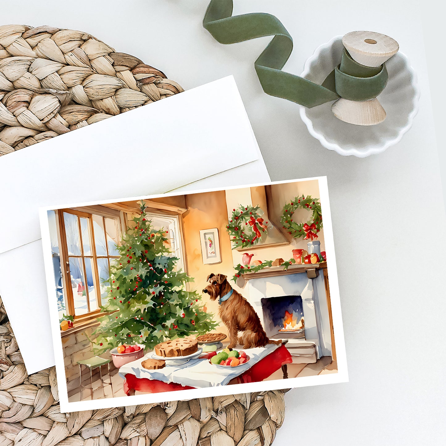 Irish Terrier Christmas Cookies Greeting Cards Pack of 8