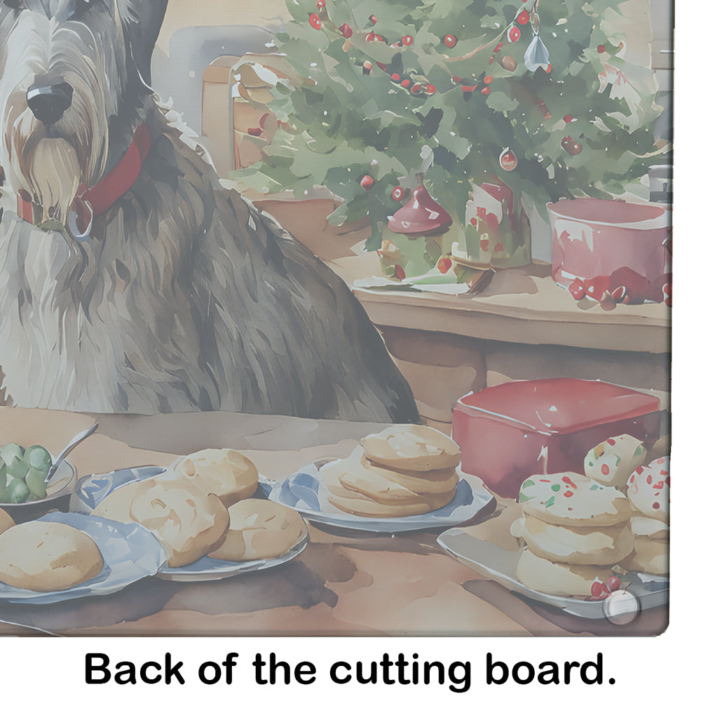 Irish Wolfhound Christmas Cookies Glass Cutting Board