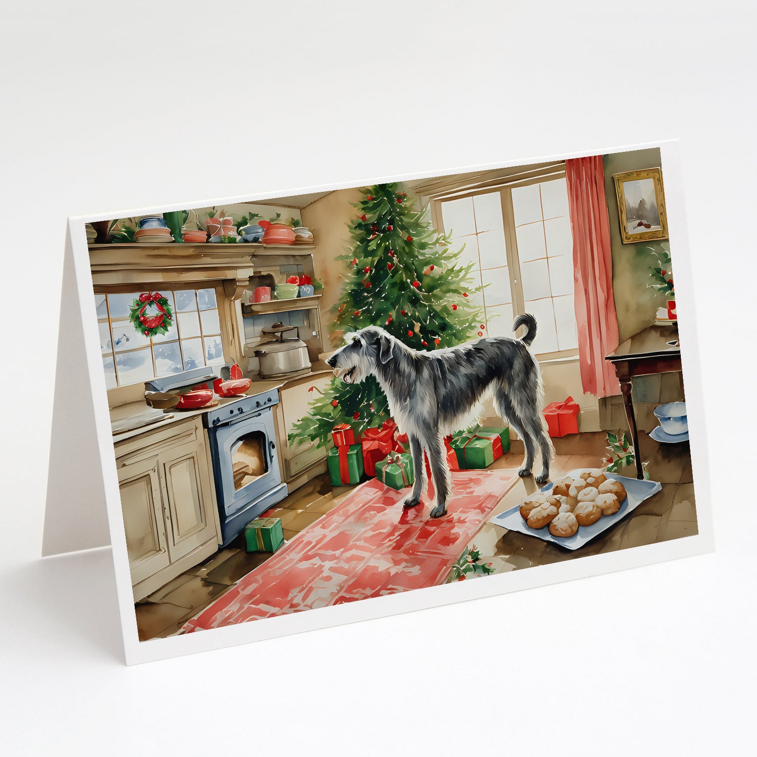 Buy this Irish Wolfhound Christmas Cookies Greeting Cards Pack of 8