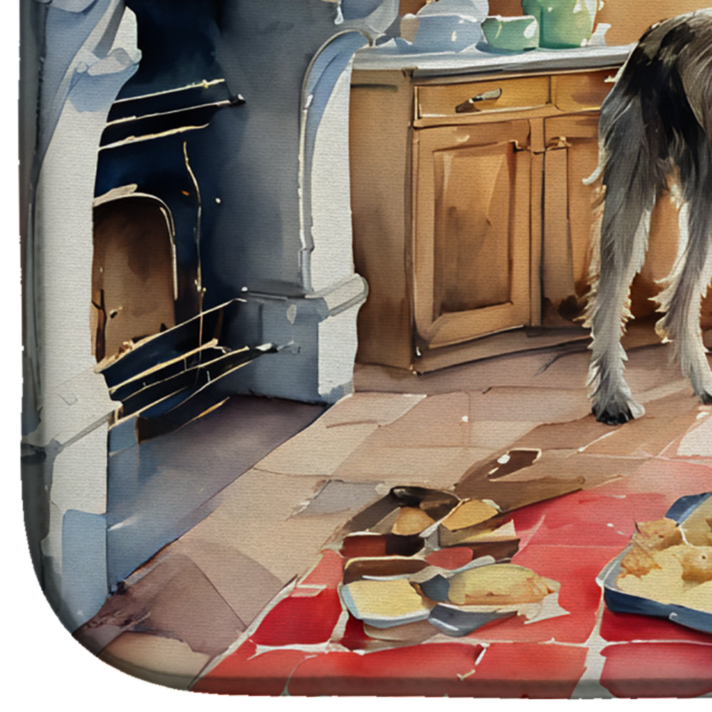 Irish Wolfhound Christmas Cookies Dish Drying Mat