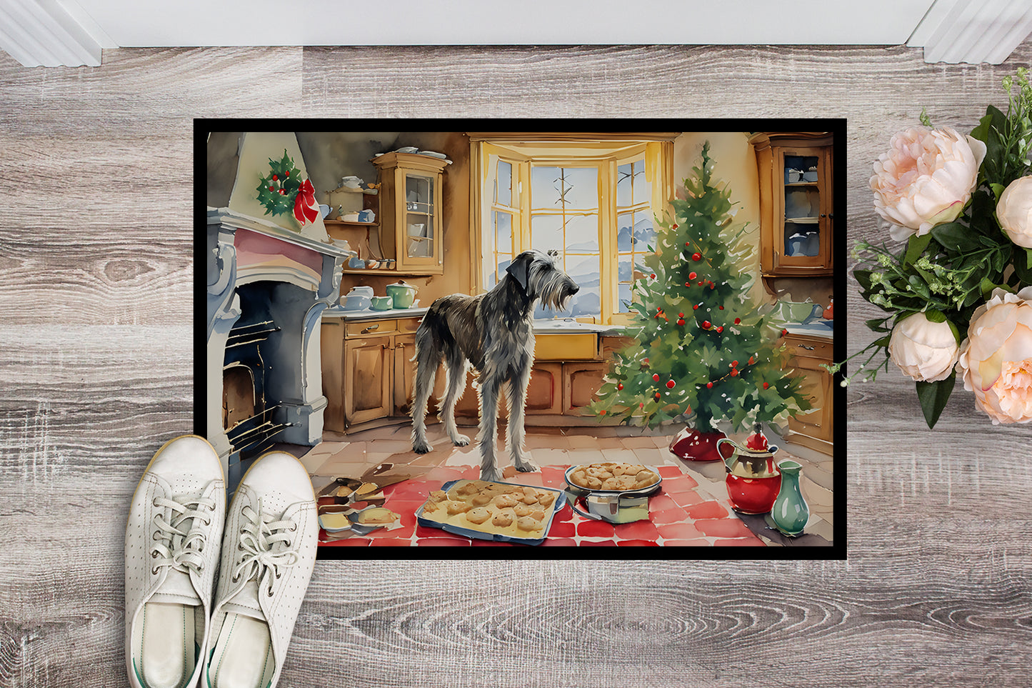 Irish Wolfhound Christmas Cookies Doormat