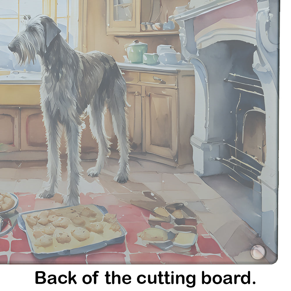 Irish Wolfhound Christmas Cookies Glass Cutting Board