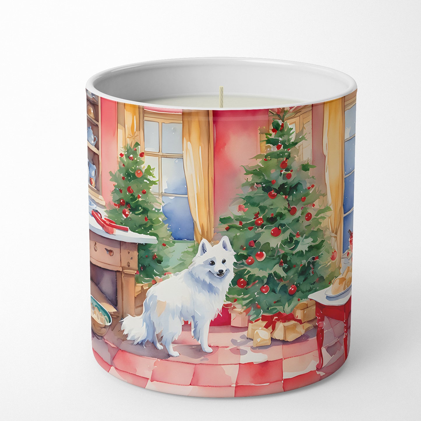 Japanese Spitz Christmas Cookies Decorative Soy Candle