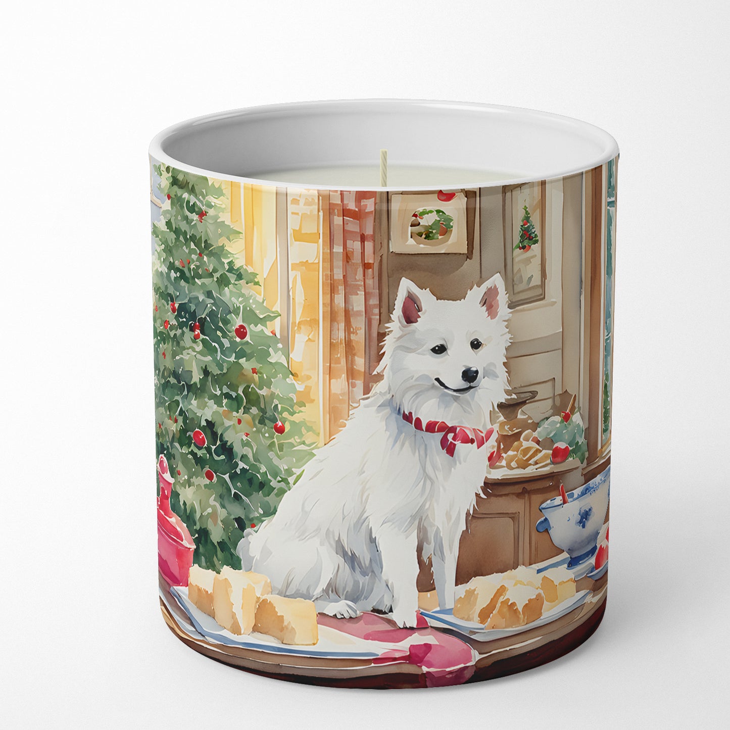 Japanese Spitz Christmas Cookies Decorative Soy Candle