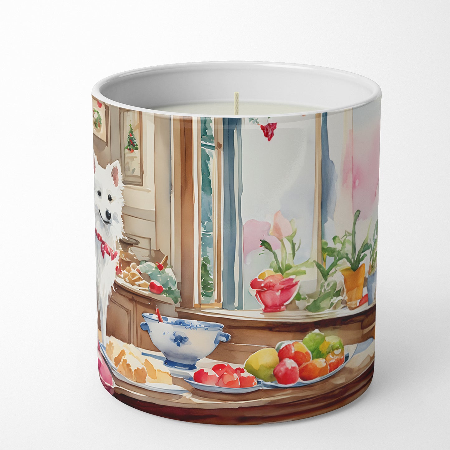 Japanese Spitz Christmas Cookies Decorative Soy Candle
