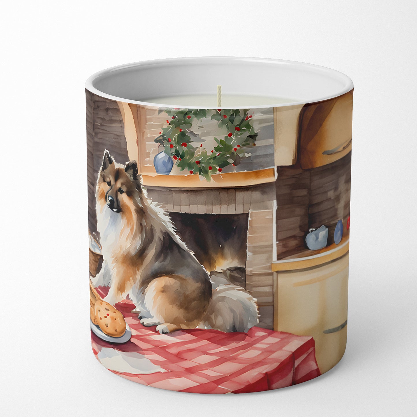 Keeshond Christmas Cookies Decorative Soy Candle