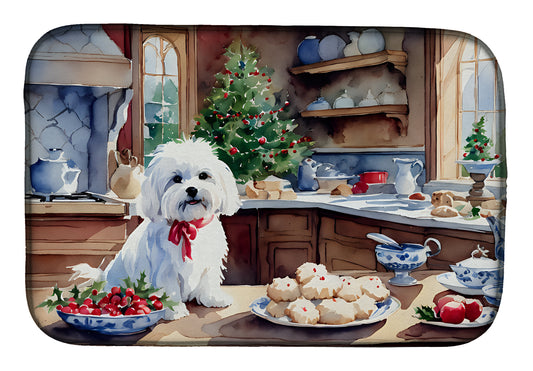 Buy this Maltese Christmas Cookies Dish Drying Mat