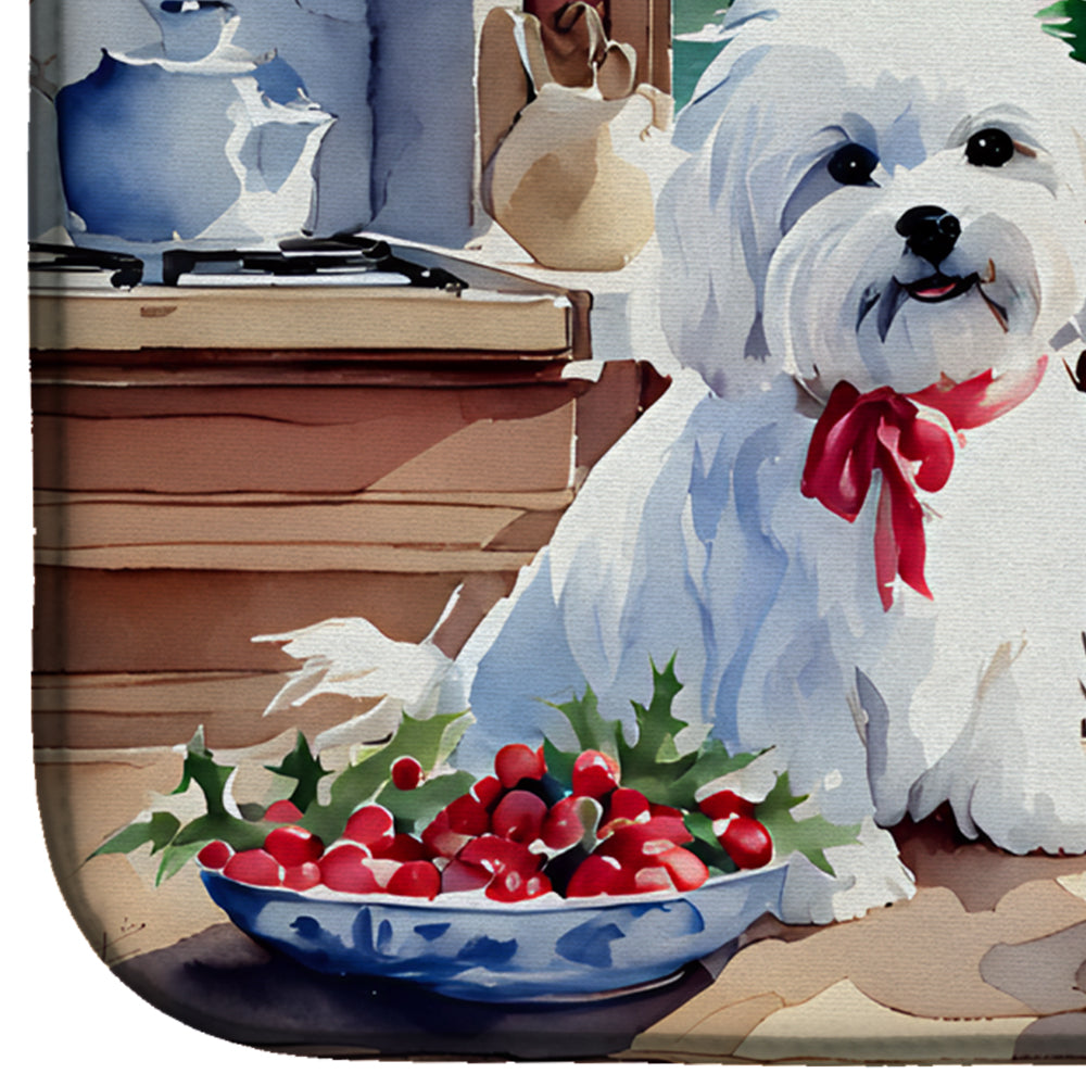 Maltese Christmas Cookies Dish Drying Mat