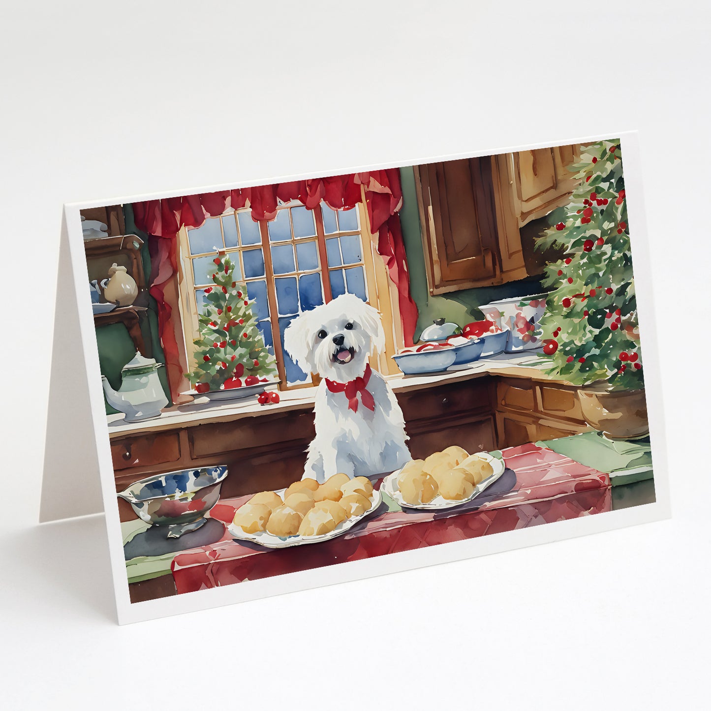 Buy this Maltese Christmas Cookies Greeting Cards Pack of 8