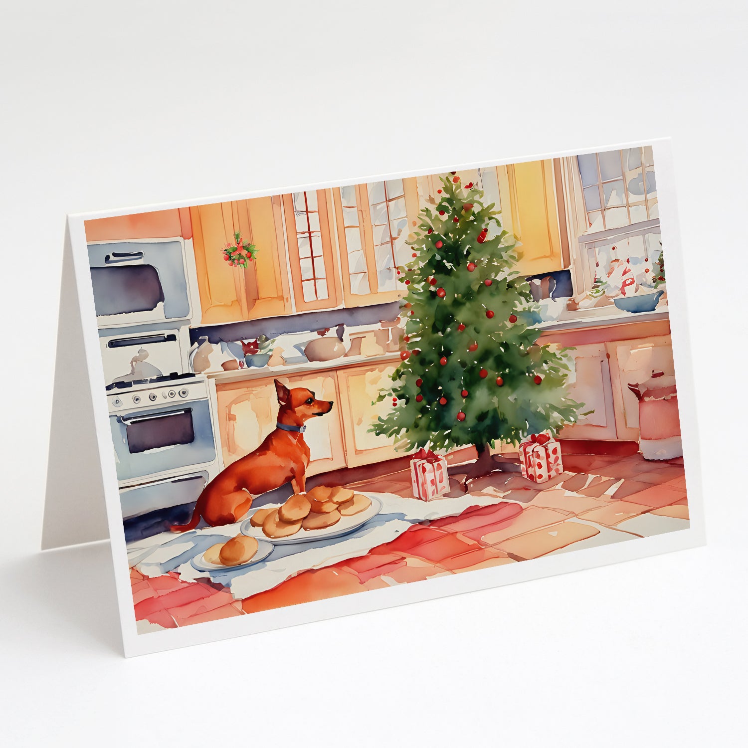 Buy this Miniature Pinscher Christmas Cookies Greeting Cards Pack of 8