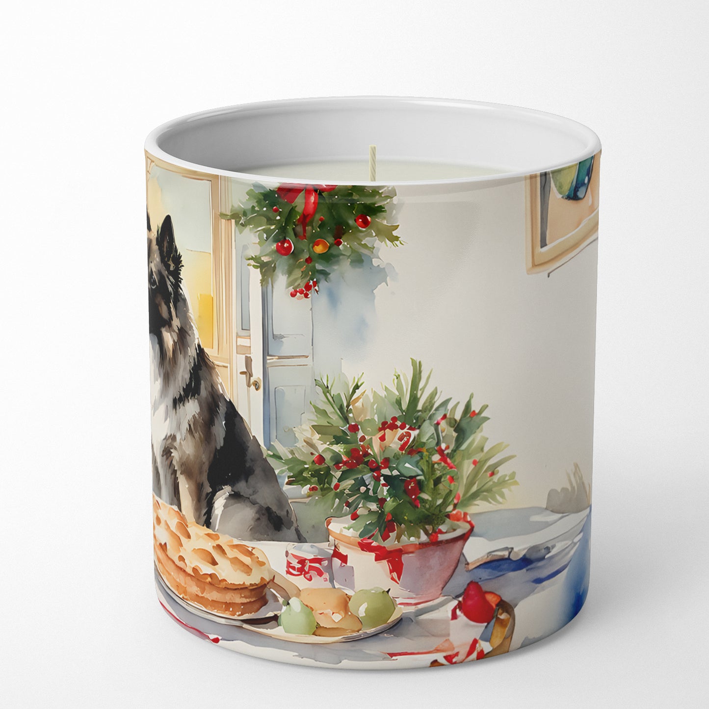 Norwegian Elkhound Christmas Cookies Decorative Soy Candle
