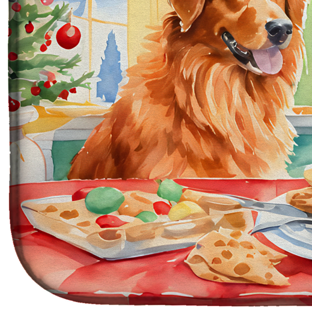 Nova Scotia Duck Toller Christmas Cookies Dish Drying Mat