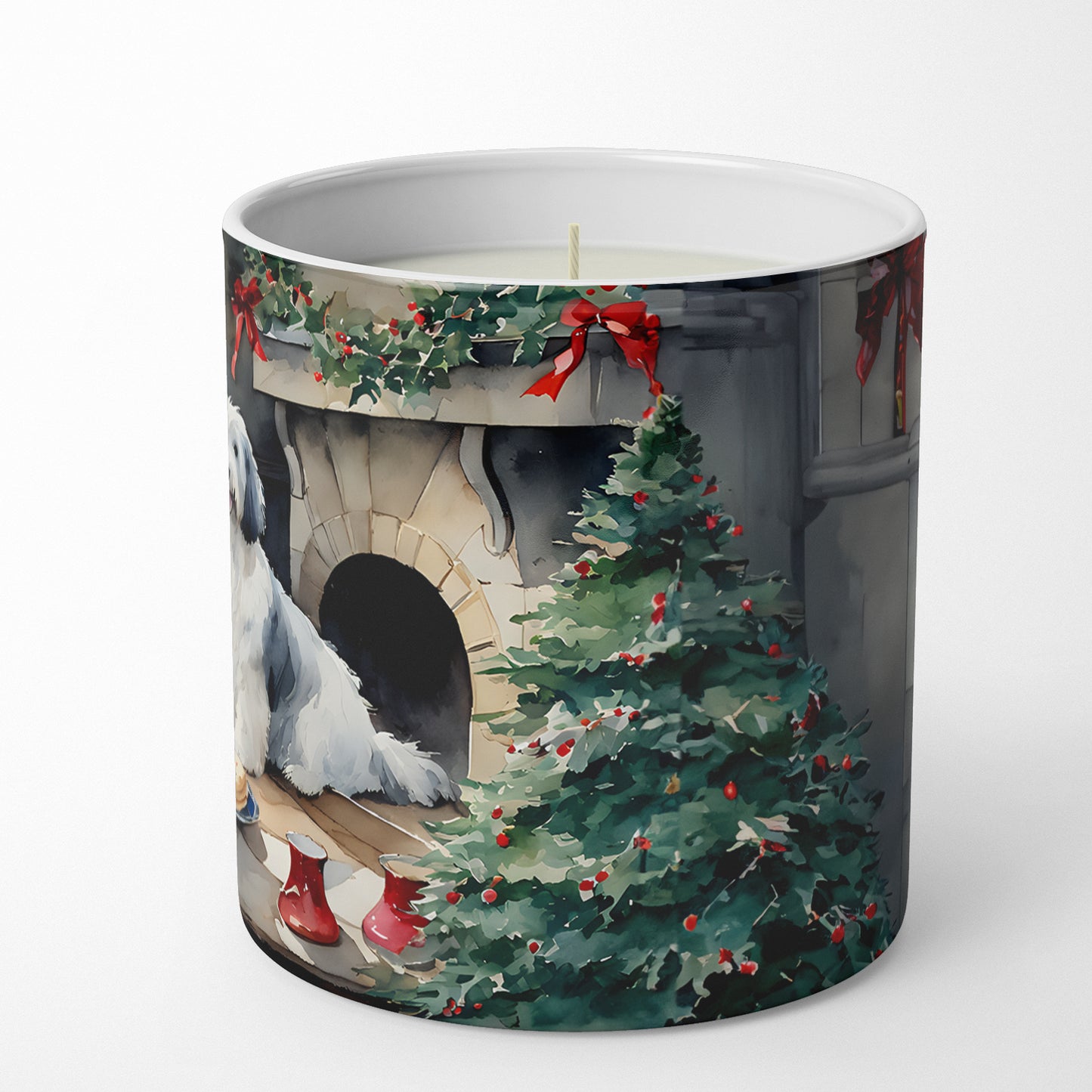 Old English Sheepdog Christmas Cookies Decorative Soy Candle