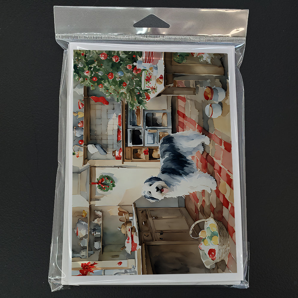 Old English Sheepdog Christmas Cookies Greeting Cards Pack of 8