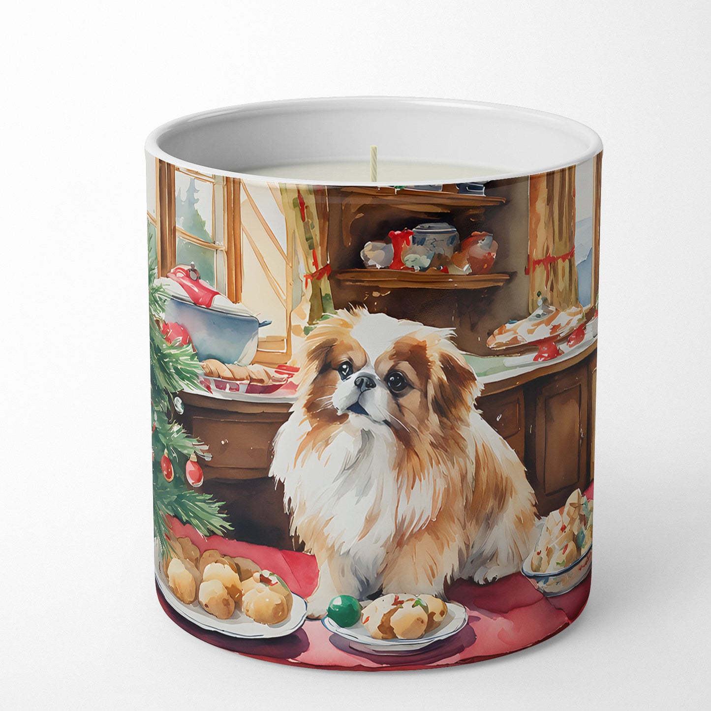 Pekingese Christmas Cookies Decorative Soy Candle