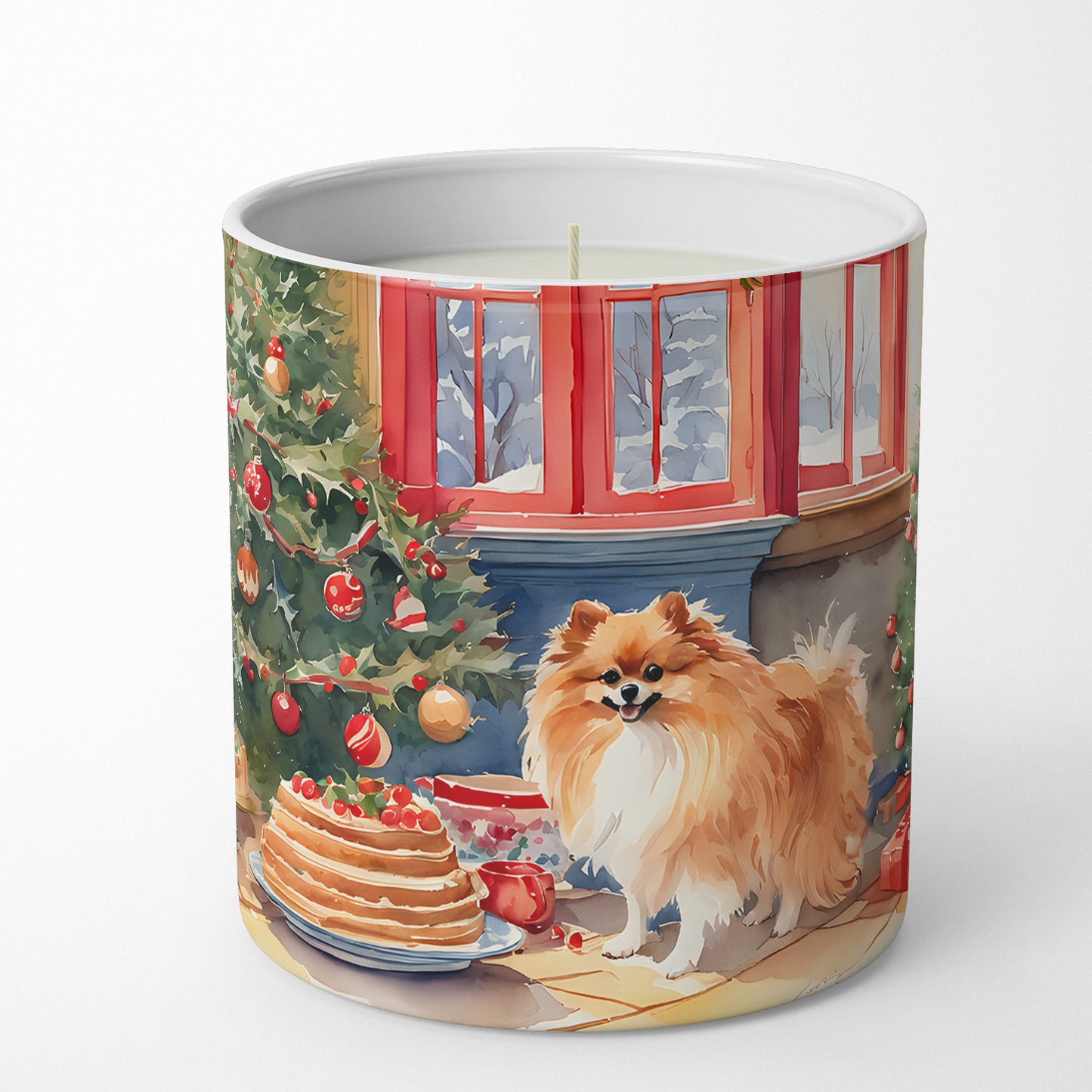 Pomeranian Christmas Cookies Decorative Soy Candle