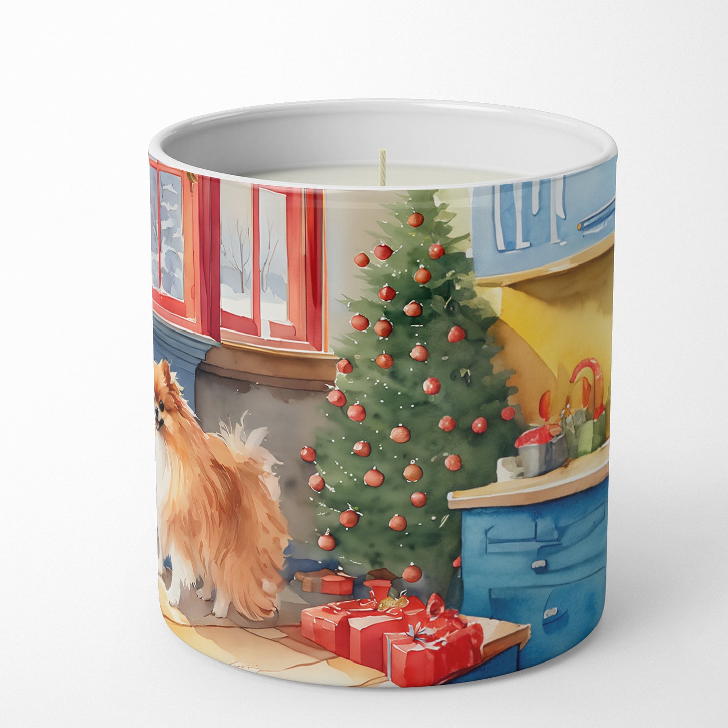 Pomeranian Christmas Cookies Decorative Soy Candle