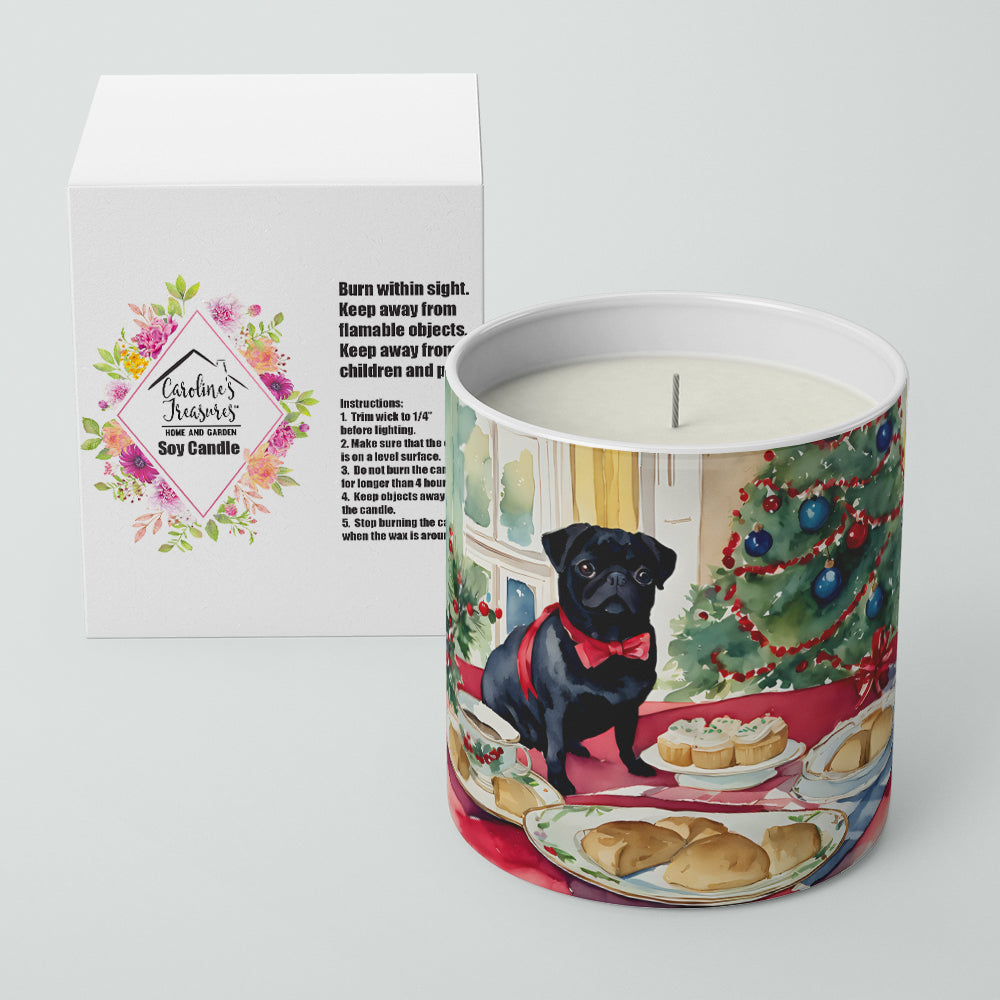 Pug Christmas Cookies Decorative Soy Candle