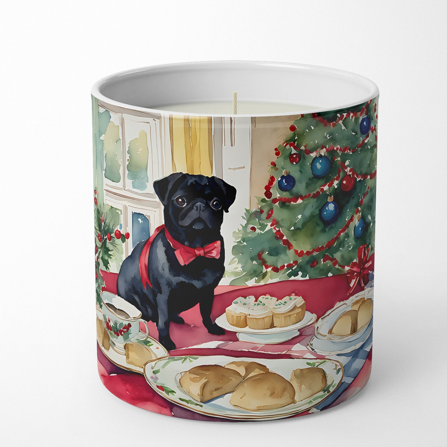Pug Christmas Cookies Decorative Soy Candle