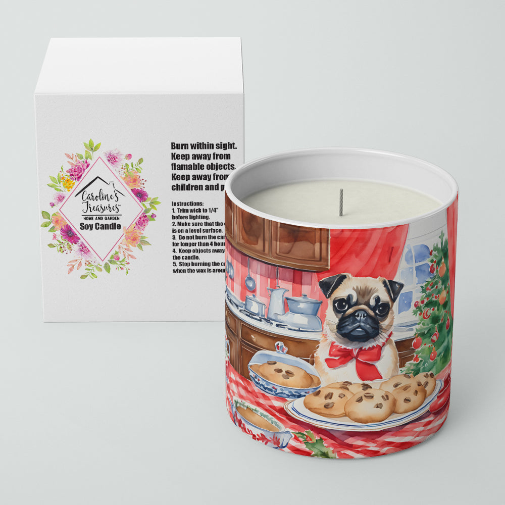 Pug Christmas Cookies Decorative Soy Candle
