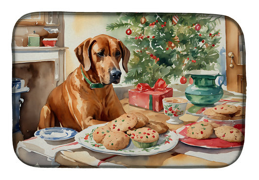 Buy this Rhodesian Ridgeback Christmas Cookies Dish Drying Mat