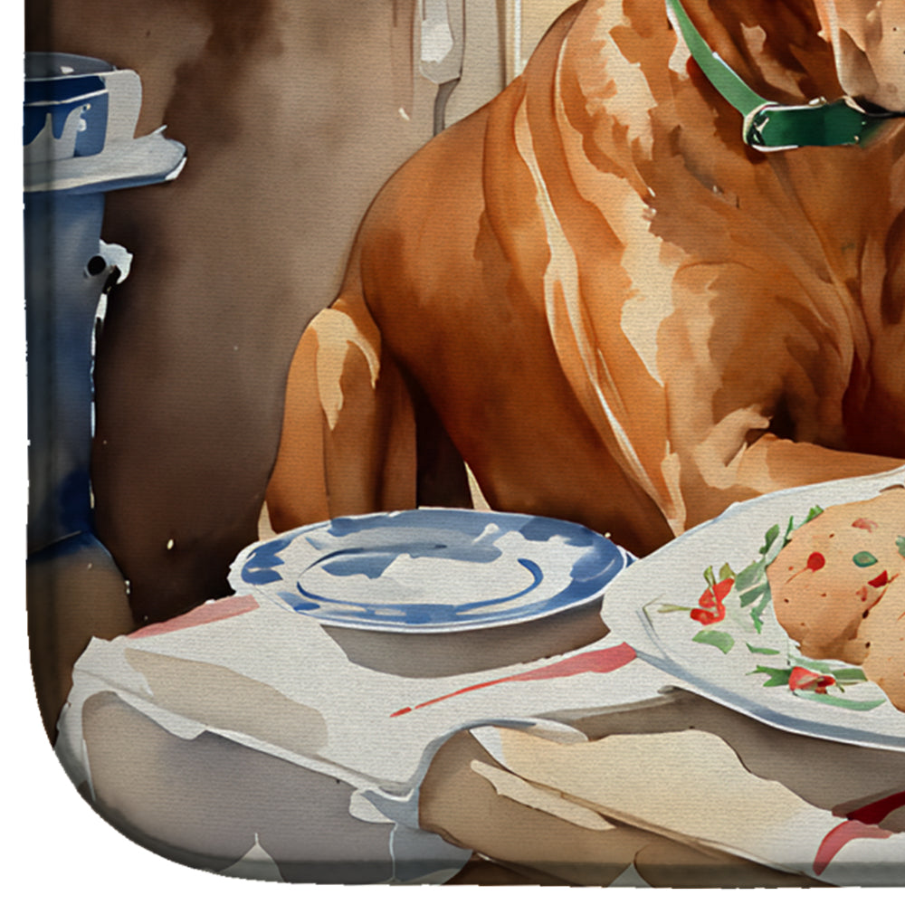 Rhodesian Ridgeback Christmas Cookies Dish Drying Mat