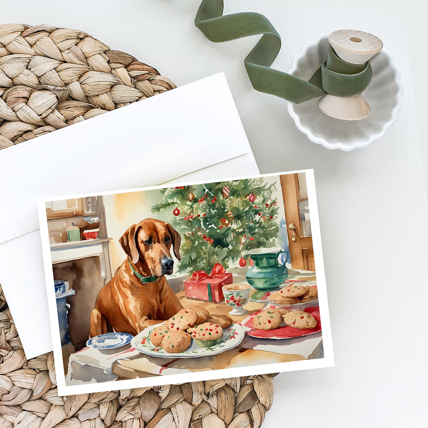 Rhodesian Ridgeback Christmas Cookies Greeting Cards Pack of 8