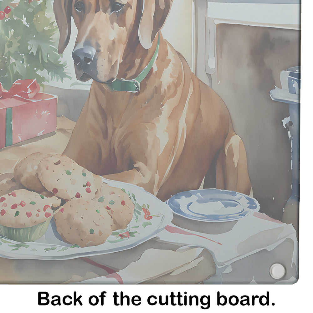 Rhodesian Ridgeback Christmas Cookies Glass Cutting Board