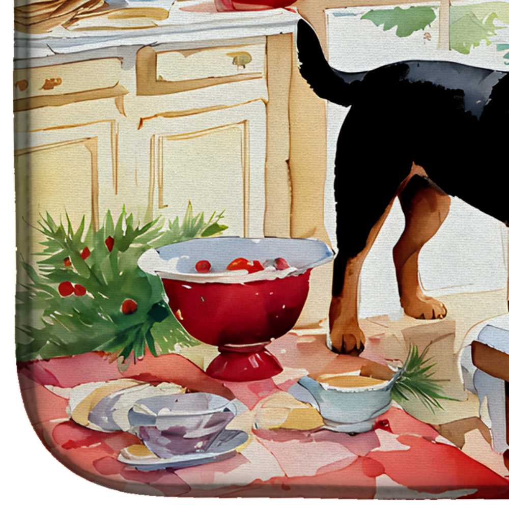 Rottweiler Christmas Cookies Dish Drying Mat