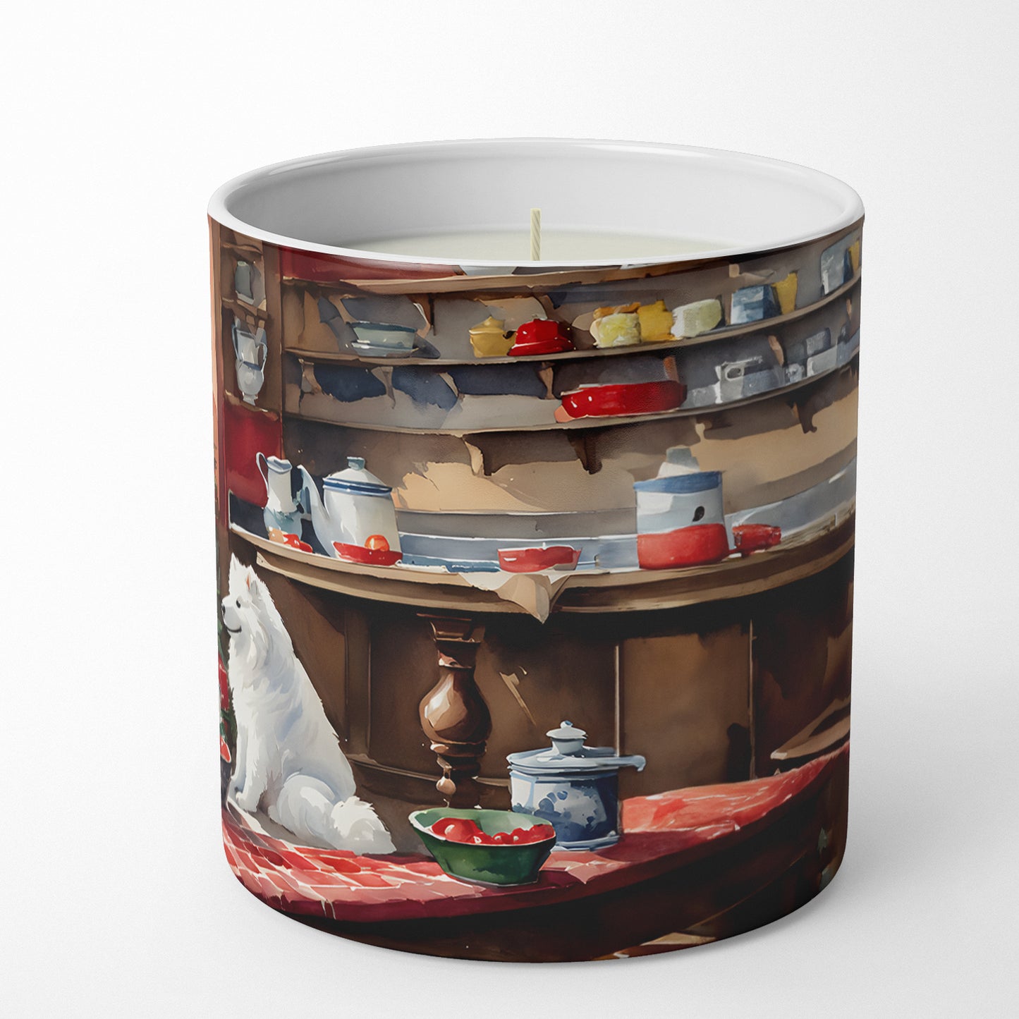 Samoyed Christmas Cookies Decorative Soy Candle