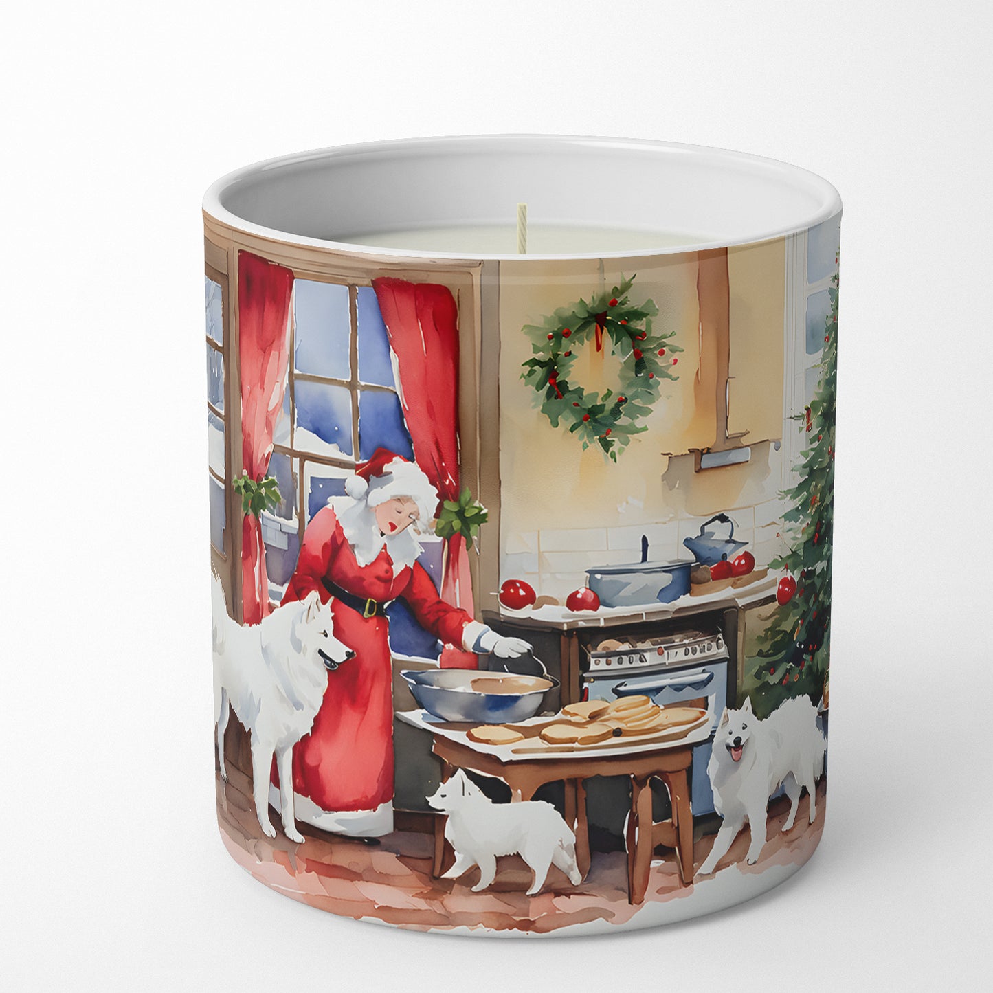 Samoyed Christmas Cookies Decorative Soy Candle