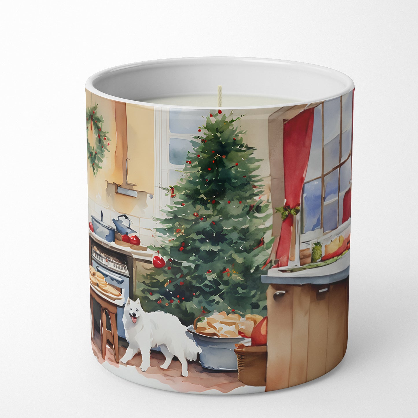Samoyed Christmas Cookies Decorative Soy Candle