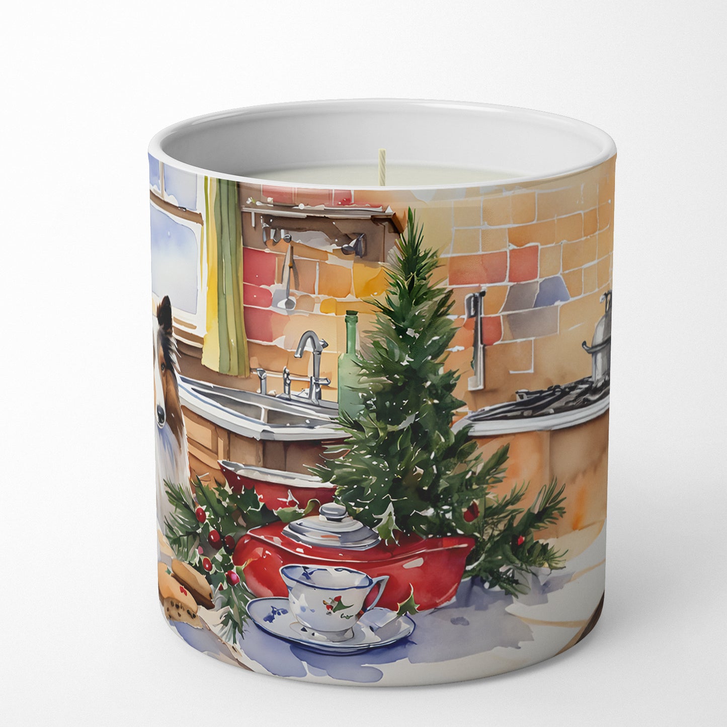 Sheltie Christmas Cookies Decorative Soy Candle