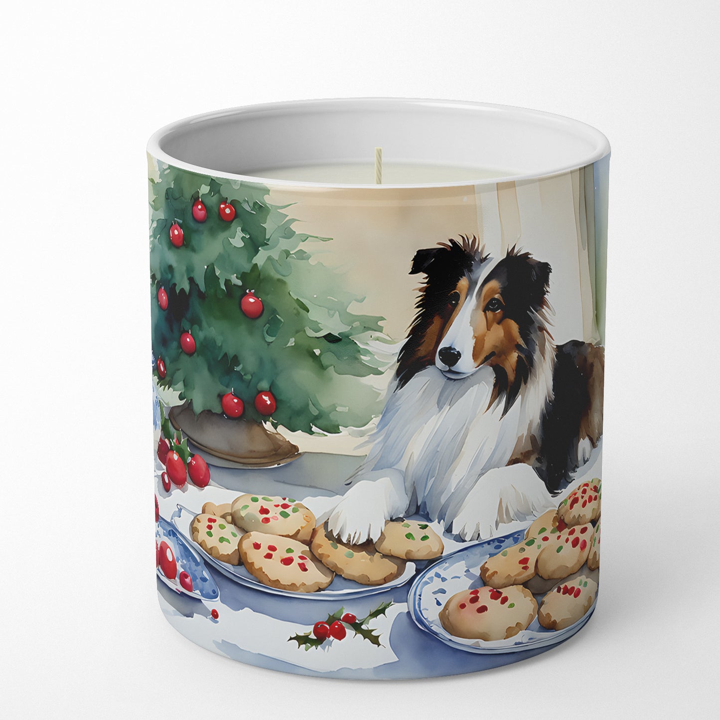 Sheltie Christmas Cookies Decorative Soy Candle