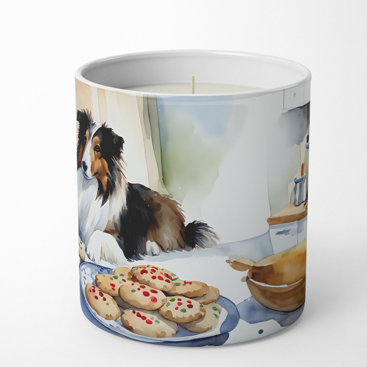 Sheltie Christmas Cookies Decorative Soy Candle