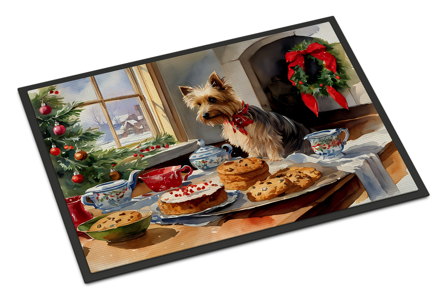 Buy this Silky Terrier Christmas Cookies Doormat