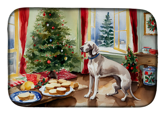 Buy this Weimaraner Christmas Cookies Dish Drying Mat