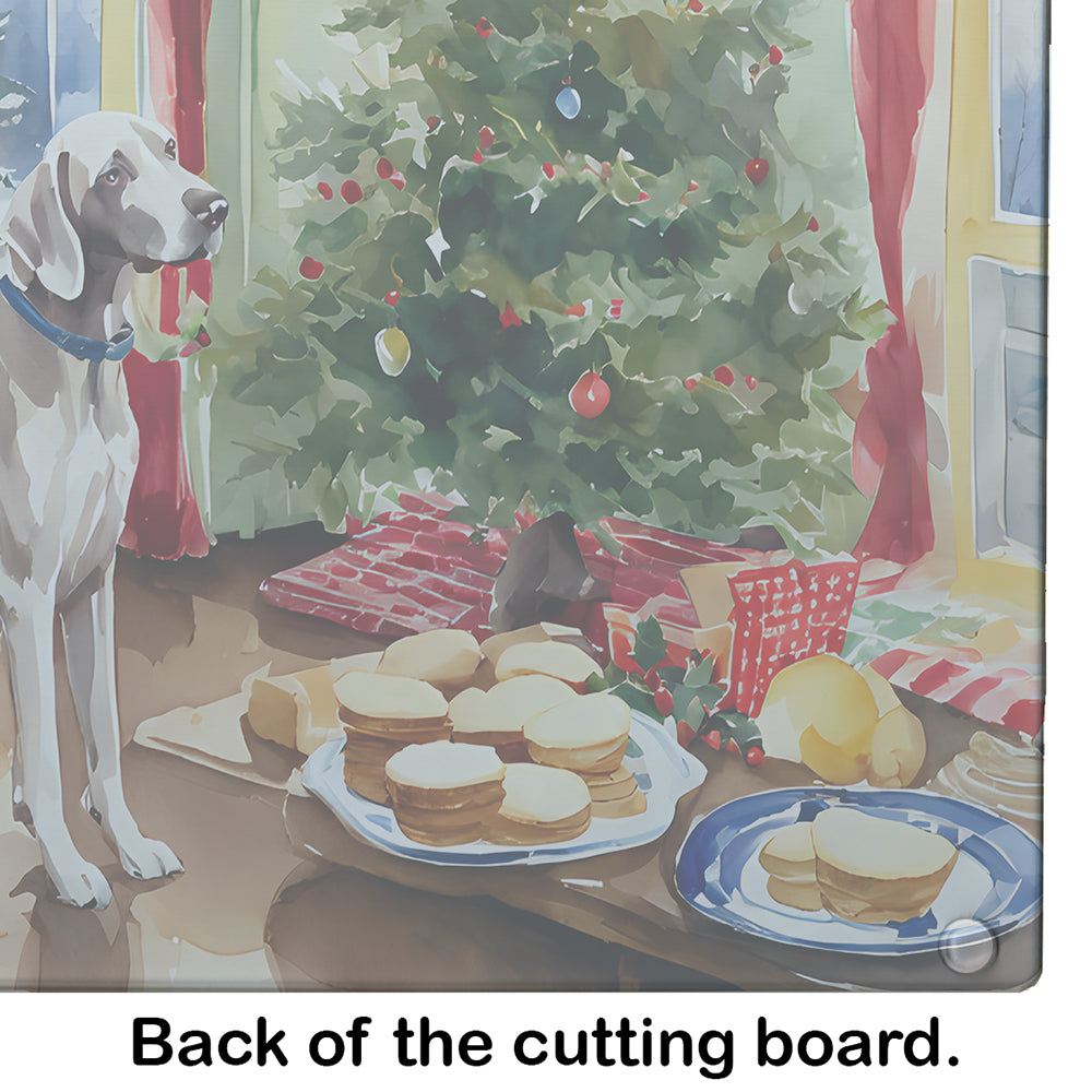 Weimaraner Christmas Cookies Glass Cutting Board