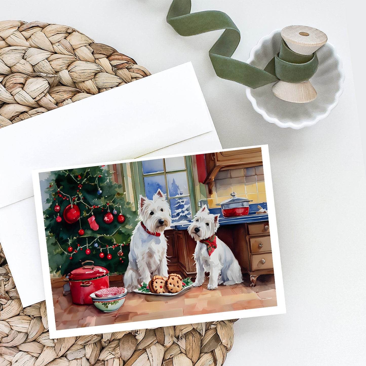 Westie Christmas Cookies Greeting Cards Pack of 8