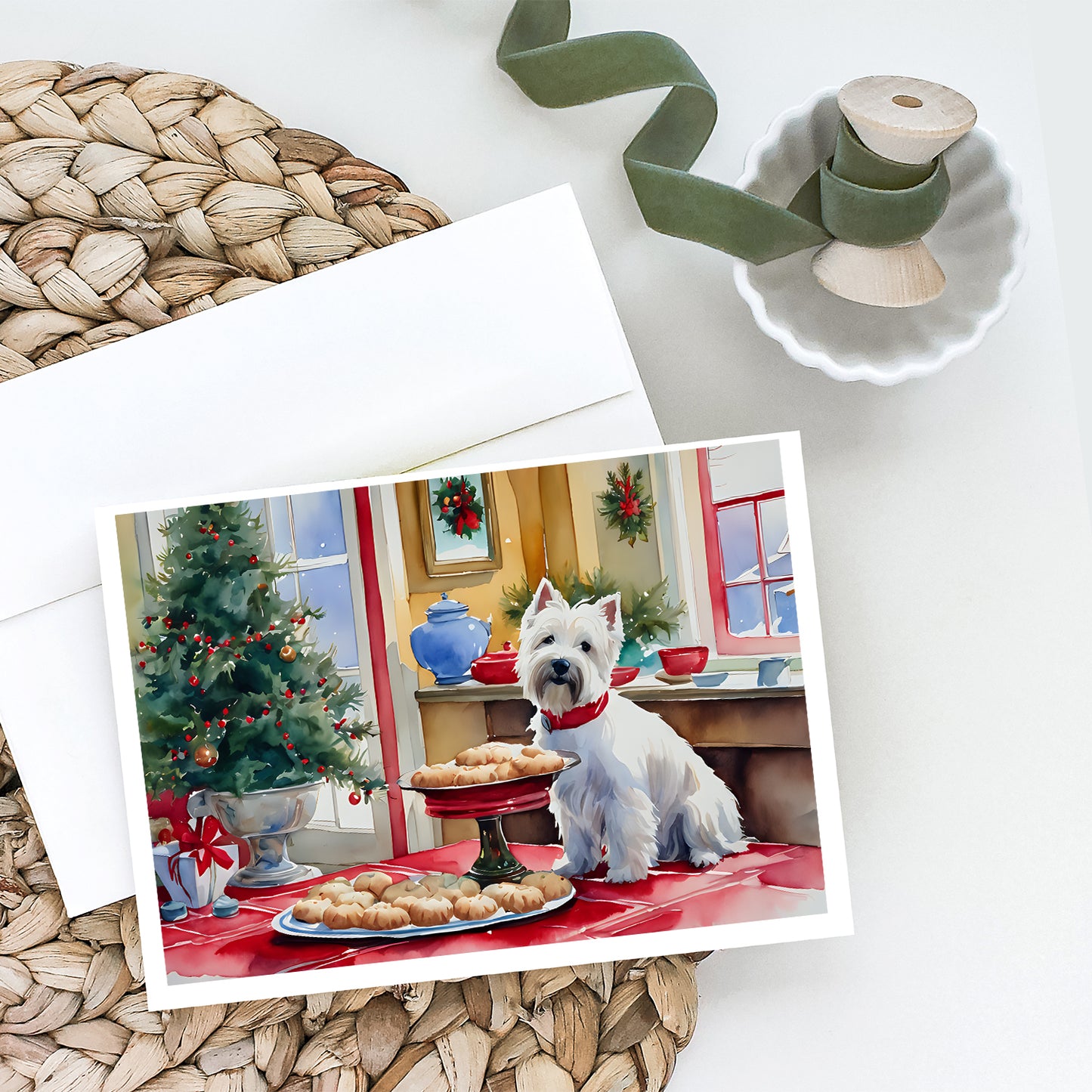 Westie Christmas Cookies Greeting Cards Pack of 8