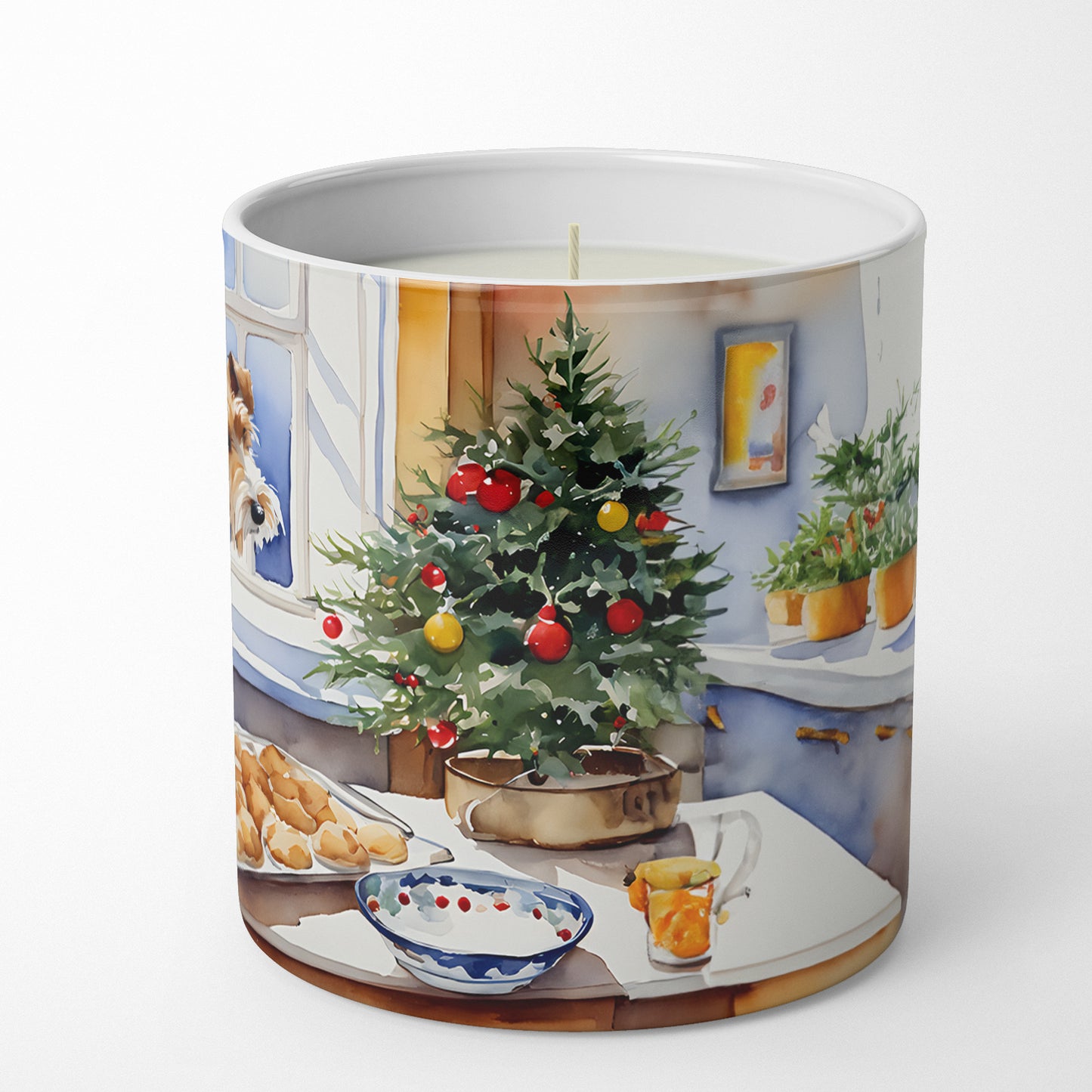 Wire Fox Terrier Christmas Cookies Decorative Soy Candle