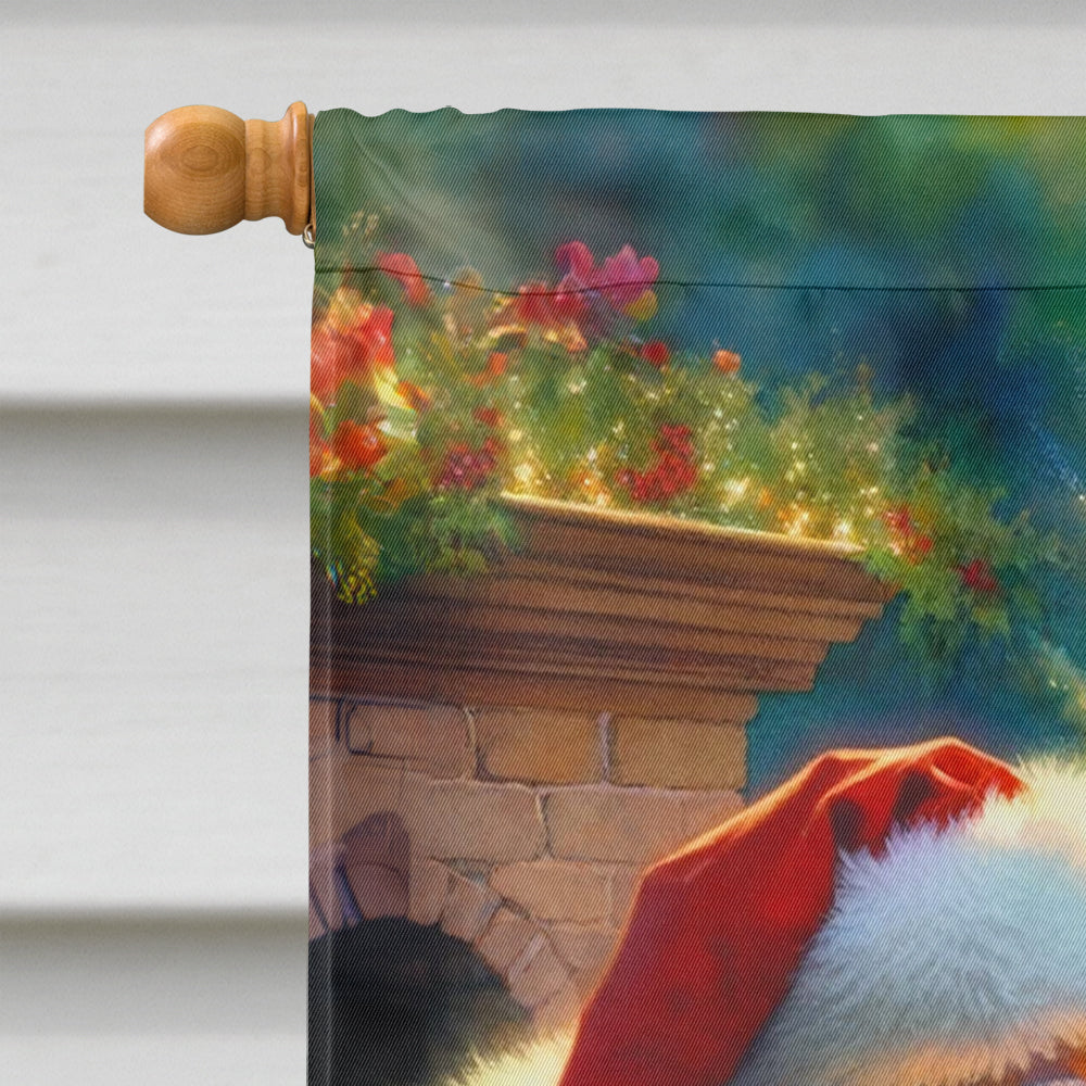 American Eskimo and Santa Claus House Flag