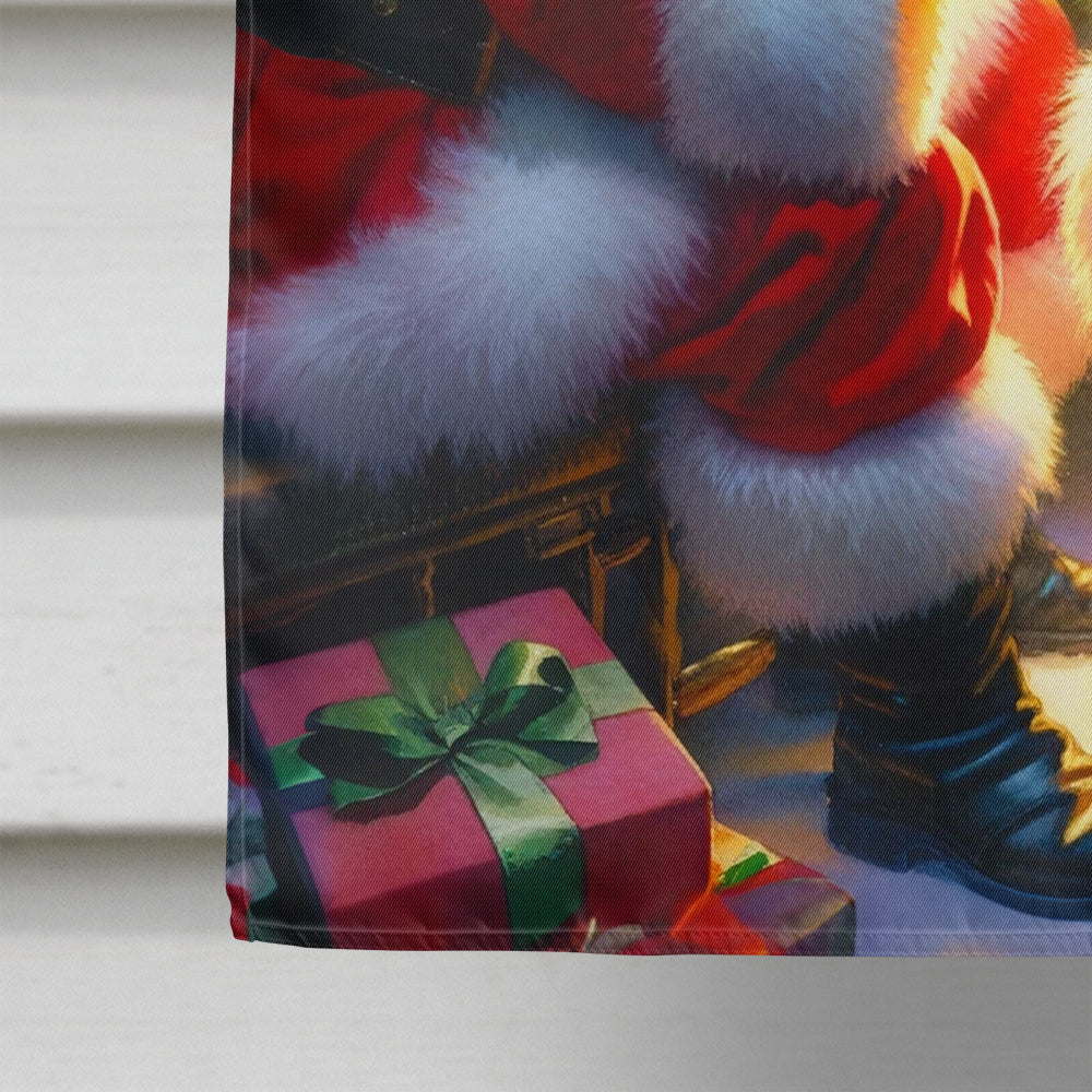 American Eskimo and Santa Claus House Flag